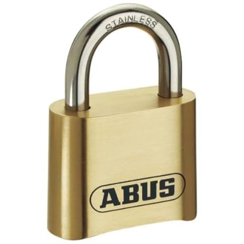 Abus 180IB/50 B 2-Inch All Weather Solid Brass 4-Dial Resettable Combination Padlock with Stainless Steel Shackle Cover