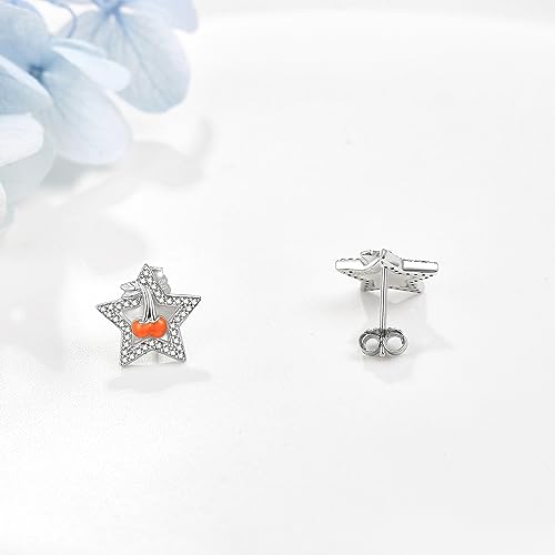 Pendientes de plata de ley con diseño de cereza y arándano con circón 3