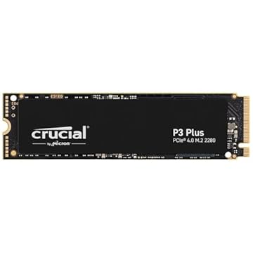 SSD Crucial P3 Plus 1TB NVMe M.2 2280 (Leitura até 5000MB/s e Gravação até 3600MB/s)