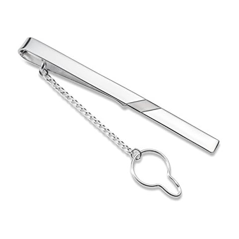STERLL Silver 925 Tie Clip with Oxidized Stripe Cover