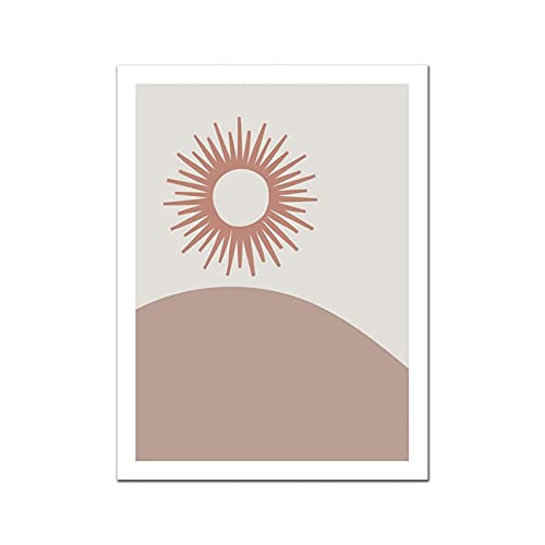 Cuadro Boho Sun Moon para decorar un salón moderno con láminas nórdicas de lienzo 3