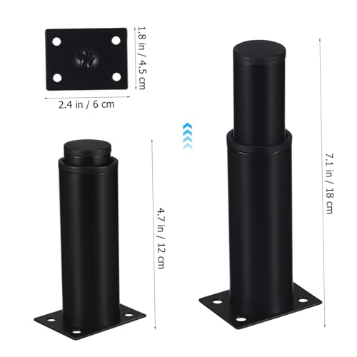 Patas ajustables para muebles de acero negro soporte resistente sofá cama armario 4