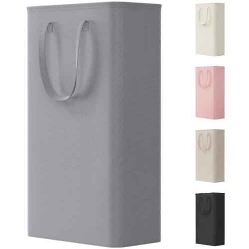 Image of Lifewit Slim Collapsible Laundry Basket with Handles, 65L, Grey