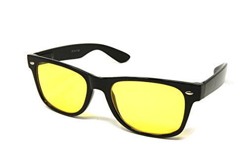 Colorviper HD Night Vision Reducing glare car headlight Driver's Yellow Driving Game (A1 Shiny Black SPRING HINGE/Night Driving Game lens, one color)