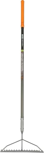 60" Pro Garden Rake for Soil, Heavy Duty Gardening Tool
