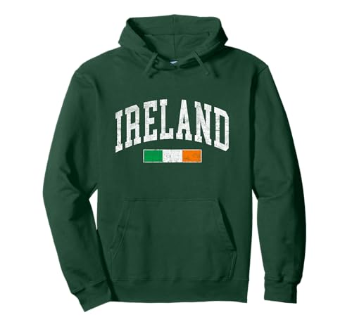 Vintage Ireland Flag Irish Retro Throwback Mens Womens Kids Pullover Hoodie
