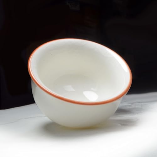 Image of Liang baobao Mini Porcelain Cup Set of 4 Ceramic Small Sample Cup Chinsee Gongfu Tea Ice crack Glaze Cups 2.5oz (White)