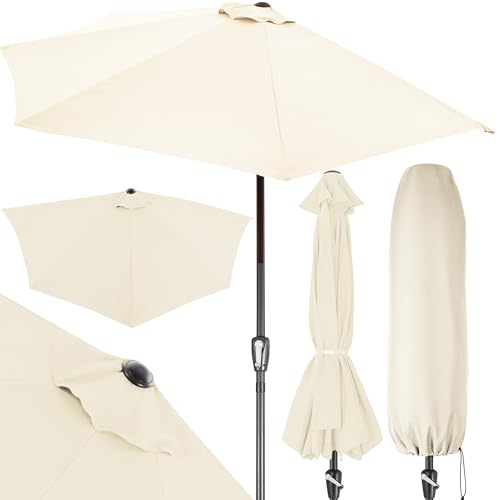 Kingsleeve® Sonnenschirm Halbrund 2,7m Abdeckung UV-Schutz 80+ Balkon Terrasse Halbschirm...