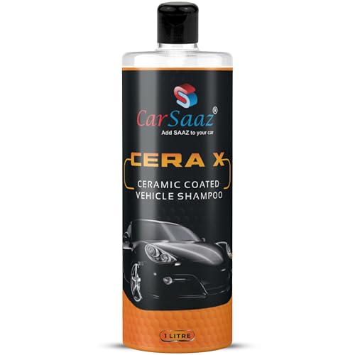 Image of CAR SAAZ Cera X Ceramic Car & Bike Wash Shampoo (1 LTR) | Premium Shampoo for Ceramic Coated Vehicles | Maintains Ceramic Coatings, Waxes | Superior Shine & Protection | pH Neutral, Highly Effective