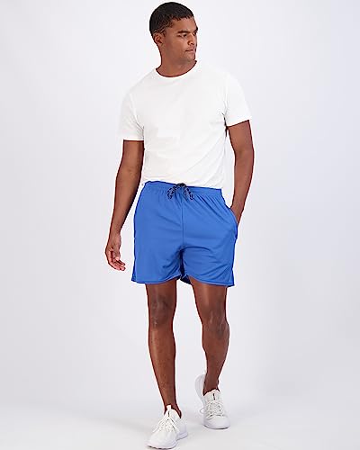 Image of Real Essentials 4 Pack: Men's 7 inch Athletic Running Quick Dry Mesh Shorts with Zipper Pockets (Available in Big & Tall)