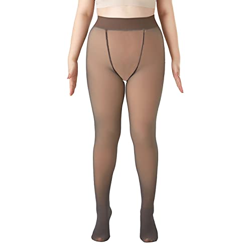SIMYJOY Medias talla grande térmicas para mujer con forro polar cálido mallas de cintura alta Transparentes Pantimedias mallas térmicas de invierno Cover