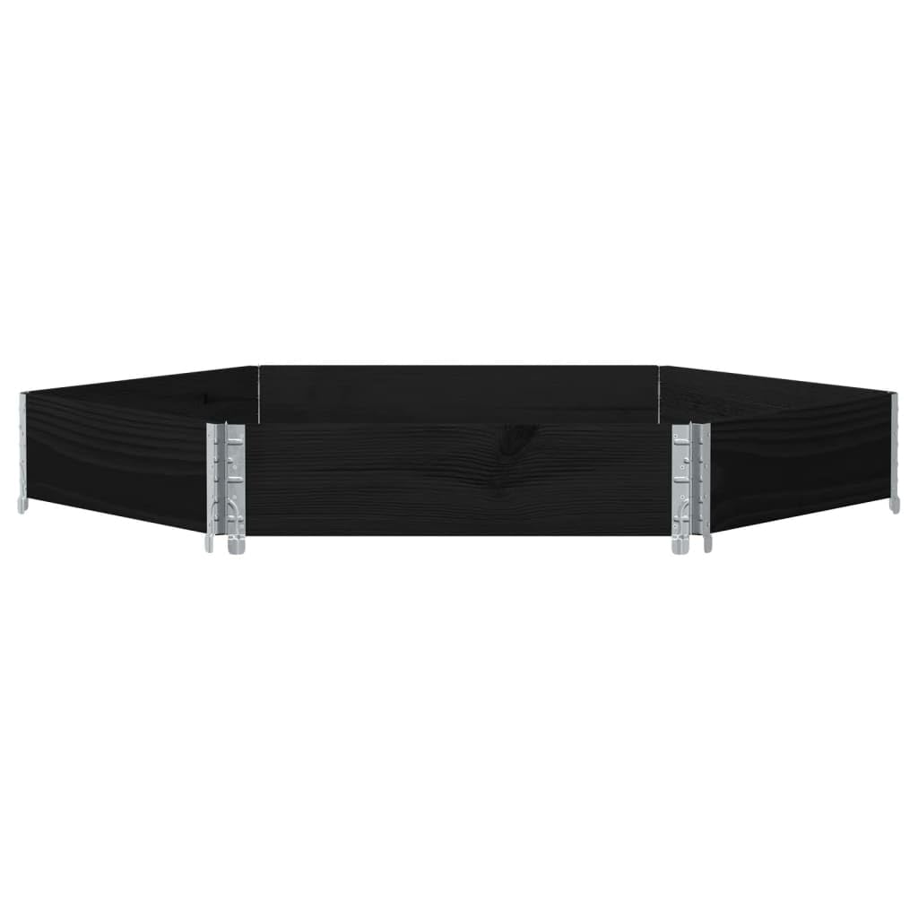 Marco para palés, negro, 160 x 160 cm, de madera maciza de pino, apilable, plegable, para seguridad, transporte, almacenamiento y jardinera elevada