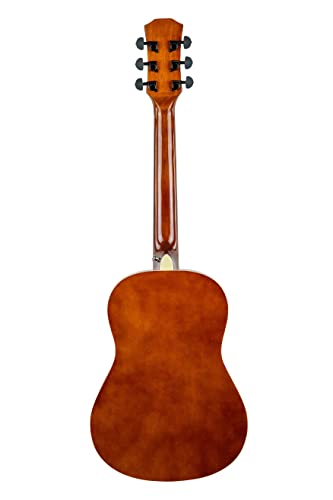 Vault Traveller 1/2-Size 36-Inch Dreadnought Acoustic Guitar - Natural Bundle With Gig Bag, Tuner, Strap, Strings, String Winder, Picks, Austin Bazaar Instructional Dvd, And Polishing Cloth #TOP4