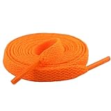DAOFEUK 2 pares de cordones planos para adultos, color negro, blanco, rosa, sin cordones elásticos, accesorios para zapatos de ocio, Orange, 120