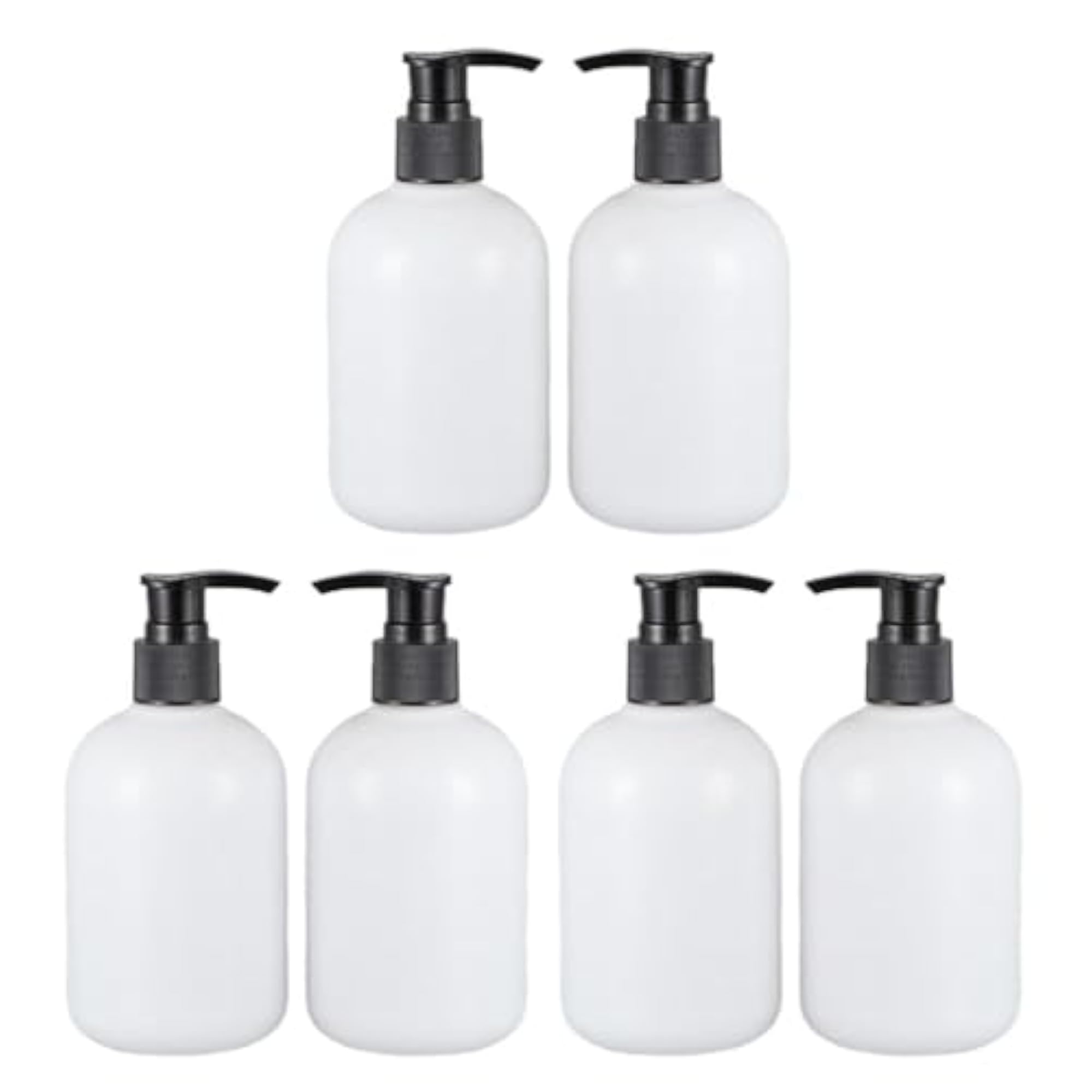 6pcs 350ml Empty Shampoo Conditioner Pump Bottle Dispenser Containers Black Pump