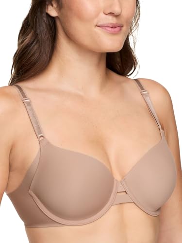 Warner's Women's No Side Effects Underarm-Smoothing Comfort Underwire Lightly Lined T-Shirt Bra 1356, Toasted Almond, 36C