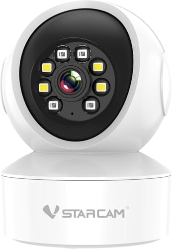 VSTARCAM Telecamera CCTV con visione notturna a colori,Telecamera di sicurezza Wifi,Telecamera di sicurezza interna 2K,350 ° Pan 70 ° Tilt,Auto Tracking,Rilevazione di movimento,Pet Camera,Audio