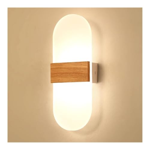 HUAYUSEDF Nordic Minimalist Wall Sconce - 8" Dimmable Half-Moon Round Light Fixture, Modern Scandinavian Wall-Mounted Lamp for Bedroom, Living Room, Hallway, Entryway Decor(Oval)