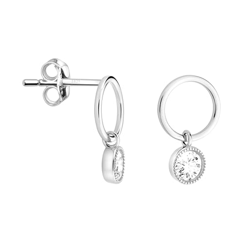 Boucles d'oreilles en argent 925 avec pierre de zircon prêtes à offrir