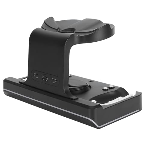 Stacja ładująca do Meta Quest 3, Stacja ładująca RGB VR ze Wskaźnikiem LED, Podstawka ładująca VR do Zestawów Słuchawkowych i Kontrolerów Meta Quest 3, z 2 Akumulatorami i USB C