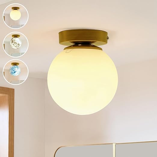 Image of Ceiling Light, for Hallway Light Fixture Ceiling Glass Shade for Living Room, Ceiling Surface, Cafe, Restaurant, Hallway, Kitchen-AA