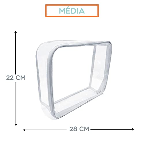 Organizador Transparente Kit 3 Peças Necessaire Mala Objetos Saida Maternidade Bebe Viagem