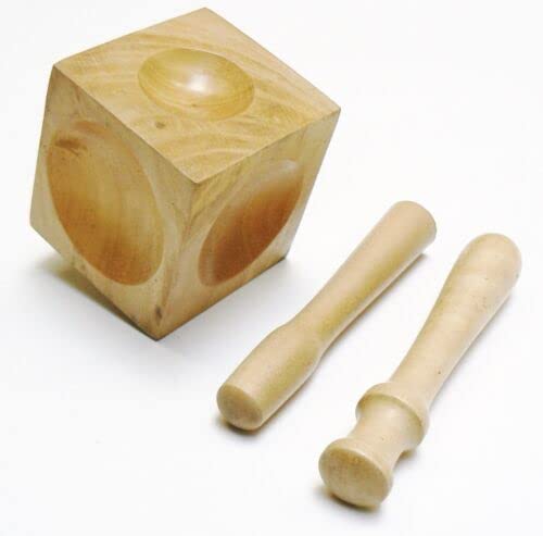 JTS Wood Dapping Block 2 Wood Punch Set Wooden Doming Cube Forming Tool Design Shape