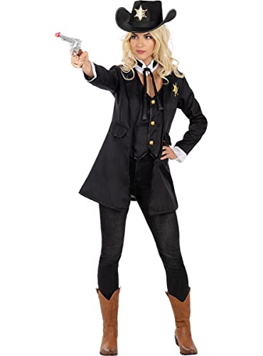 Funidelia | Déguisement Shérif pour femme ▶ Cowboys, Indiens, Western - Déguisement pour Adultes et accessoires pour Halloween, carnaval et fêtes - Taille S - Marron