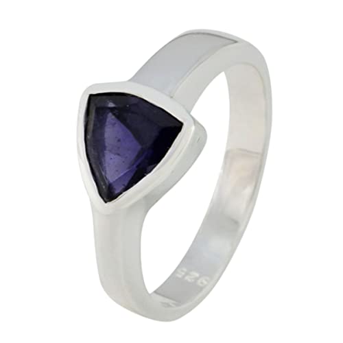 Bague en argent sterling 925 ajustable triangle pour doigts sensibles
