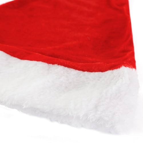 Gorro Touca Natal Fantasia Papai Mamãe Noel Natalino Veludo Adulto 40cm