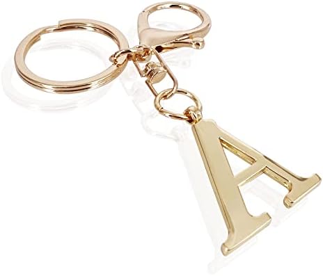 LAXPICOL Gold Letter A-Z Keychain for Women Bag Charms Purse Charms For Handbags Metal Alphabet Initial Letter Keychain