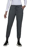 KOI Lite Fierce Women's 6-Pocket Stretch Jogger Scrub Pants Charcoal Small Petite