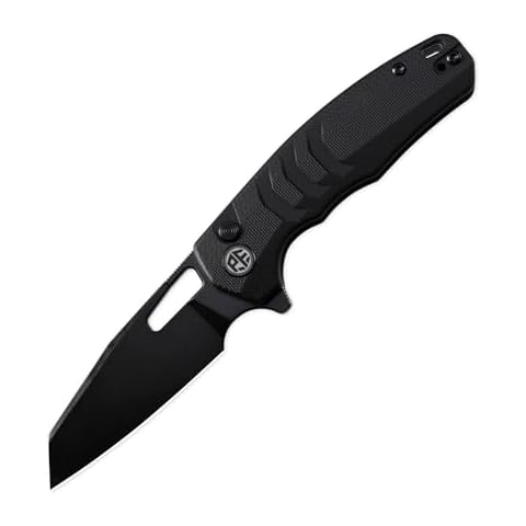 Petrified fish PFE17 Trilobite Folding Knife,3.03" 14C28N Steel Black Stonewashed Blade G10 Handle Camping Folding knife for EDC Outdoor (Black Black Stonewashed) Cover