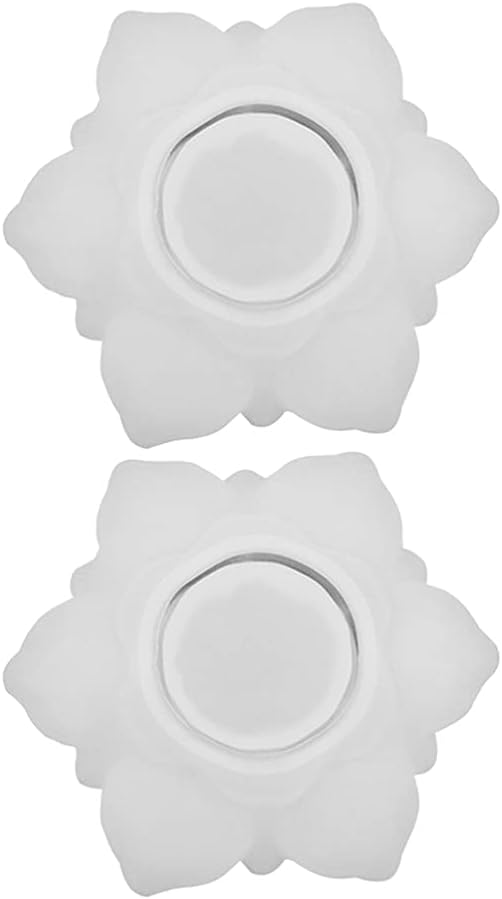 Uonlytech 2Pcs Lotus Silicone Mold for Candle Holder and Resin Crafts Flexible Lotus Flower Casting Mold 5.11X4.33X1.77In for Handmade Storage Boxes and Tealight Holders