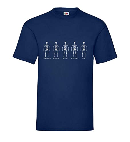 T-shirt Religion squelette bleu pour homme coupe ample taille XXX-Large