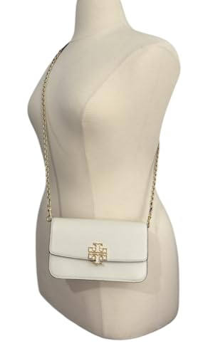 Tory Burch Women's Britten Pebble Chain Wallet W. Wristlet (New Ivory)4