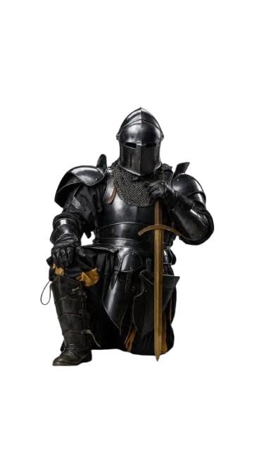 Medieval Knight Black Steel Armor Set for Adult – Handmade Black Finish Helmet, Cuirass, Shoulder...