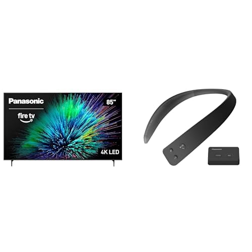 Panasonic W70 Series 85" LED 4K Ultra HD Smart Fire TV (2025 Model) with WN10 Wireless Wearable TV Neck Speaker Bundle