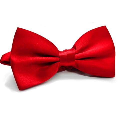 TIutmivo Fliege für Jungen Herren, Längenverstellbar Fliege Klassische, für Party, Karneval, Hochzeit (Rot)