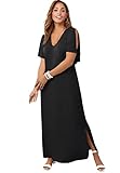 Jessica London Women's Plus Size Cold Shoulder Maxi Dress - 18 W, Black