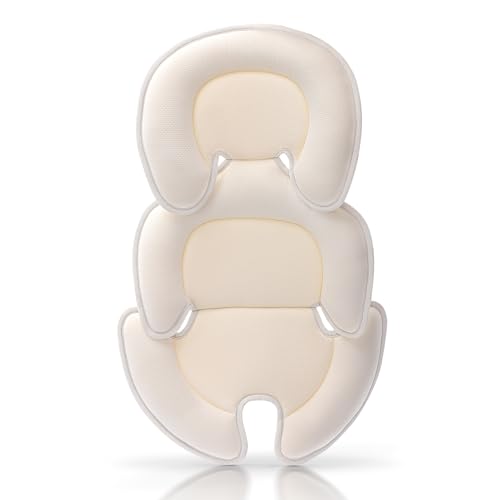 Innokids Relleno para Asiento de Coche Infantil, Almohada de Apoyo para la Cabeza y el Cuerpo para recién Nacidos, Apto para sillas de Coche y cochecitos (Blanco Crema)