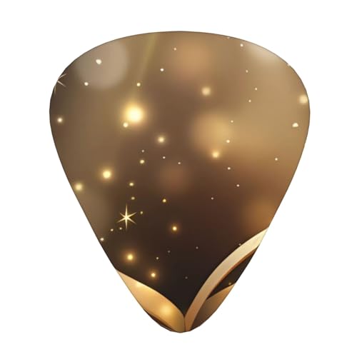 Book under the lightプリントギターピック、ギタープレクトラムセルロイドピッククラシックトライアングルピック12個、アコースティック、エレクトリック、ベースギター用 0.46mm 0.71mm 0.96mm