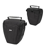 エツミ カメラバッグ カメラケース ズームバッグ ホルスター トライアングル 3ショルダーベルト 付属 ブラック E-3400