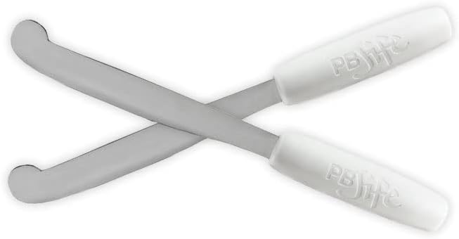 PB-JIFE! The Ultimate PB knife. Stir, scrape, and clean the BIG Jars (White, 2)
