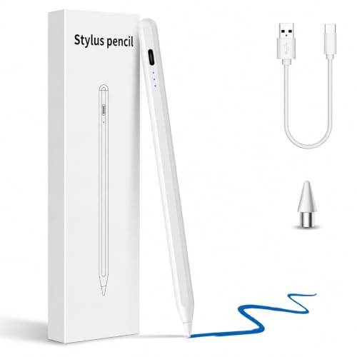 Image of Universal Stylus Pen for Touchscreens Rechargeable Fine Tip Digital Writing Drawing & Note-Taking Works with Android and iOS Devices All Smartphones (White)