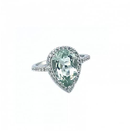 Bague en améthyste naturelle 8x12 et argent 925 au style haute joaillerie