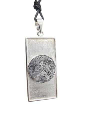 Guardia di Finanza : Ciondolo in Argento 925 - Pendente con Simbolo GDF e Girocollo in Cordoncino - Stemma - Fregio