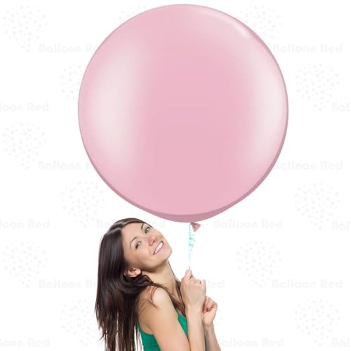 Image of AFTERLOON Biodegradable Balloons 6 pcs 36 Inch Orb Perfect Round Giant Extra Large Light Pink, Durable Thickened Strong Jumbo XL Big Helium Float, Birthday Party Decorations