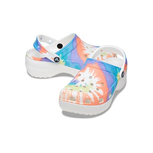 Image of Crocs Women's Classic Graphic PlatforClogs, PlatforShoes, Blue, 10 Women
