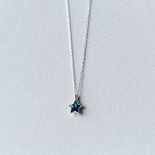 Collier étoile bleue argent 925 cadeau de Saint-Valentin